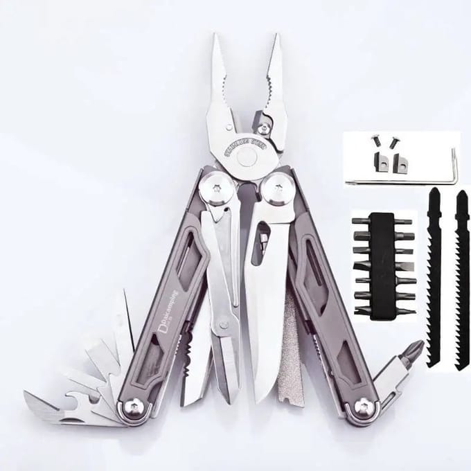Gran Vida® - Multitool Set - 21 in 1 - Inclusief Schroevendraaier Bits - RVS - Grijs