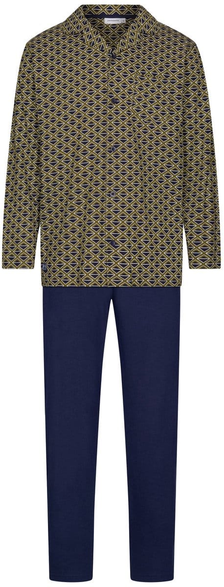 Pastunette - Pyjama - Adventure - Bio Katoen - Groen/Blauw - Doorknoop - Maat L