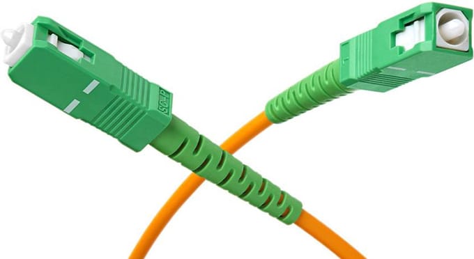 Force Case, Glasvezelkabel SC/APC naar SC/APC - Singlemode - Voor Router - Mannelijk/Mannelijk - 2m, Groen
