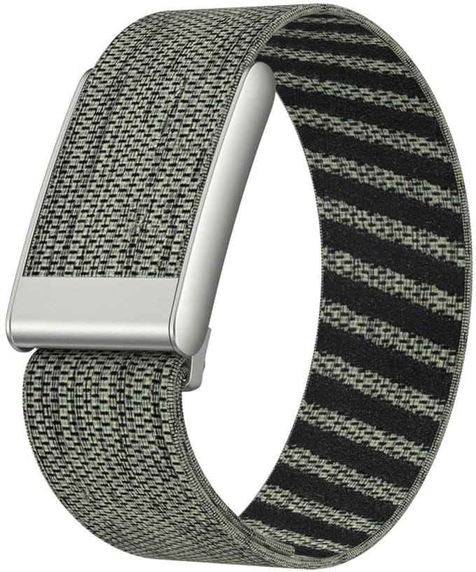 Nylon bandje - geschikt voor WHOOP 5.0 - elastisch met houder - grijs groen