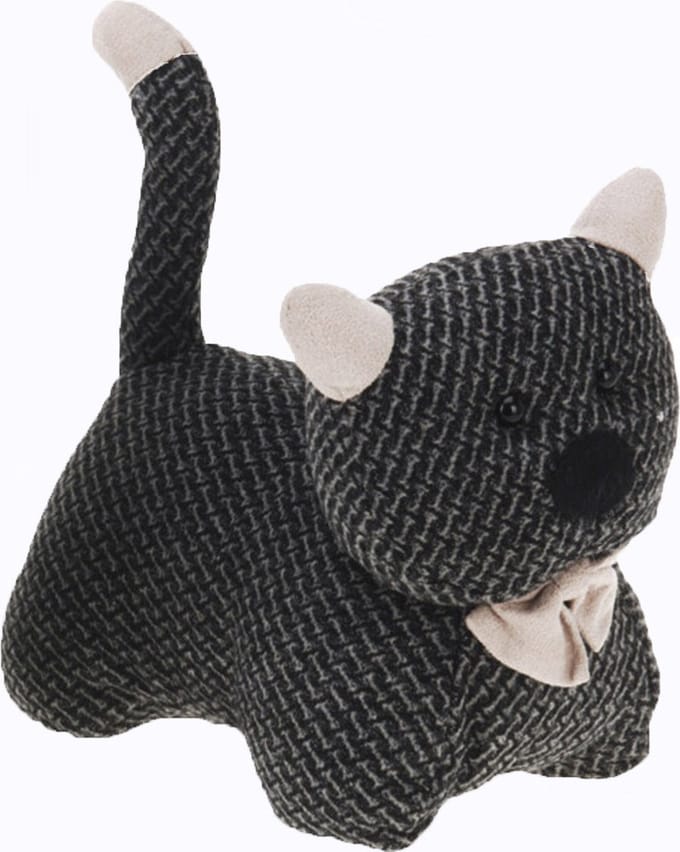 H&S Collection Deurstopper 1 kilo gewicht - kat/poes - donkergrijs - 17 x 14 cm