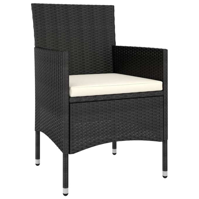 vidaXL - 5-delige - Loungeset - poly - rattan - zwart