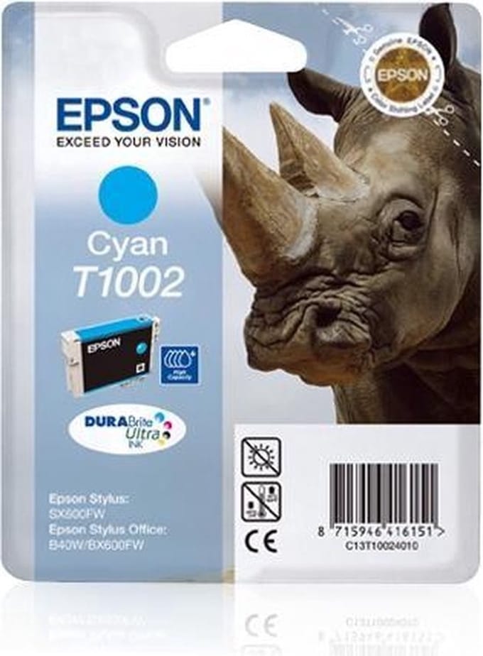 EPSON T1002 inktcartridge cyaan standard capacity 11.1ml 1-pack RF-AM blister