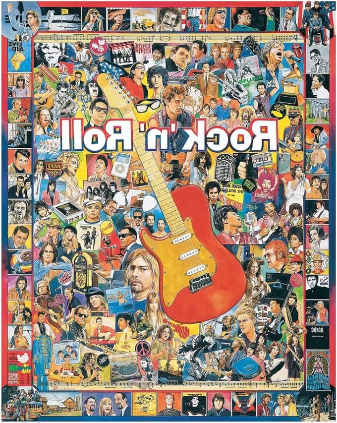 Legpuzzel Rock 'n' Roll - Muziek Puzzel - Ontspanning Thuis - 1000 Extra Grote Stukken - 61 x 76.2 cm
