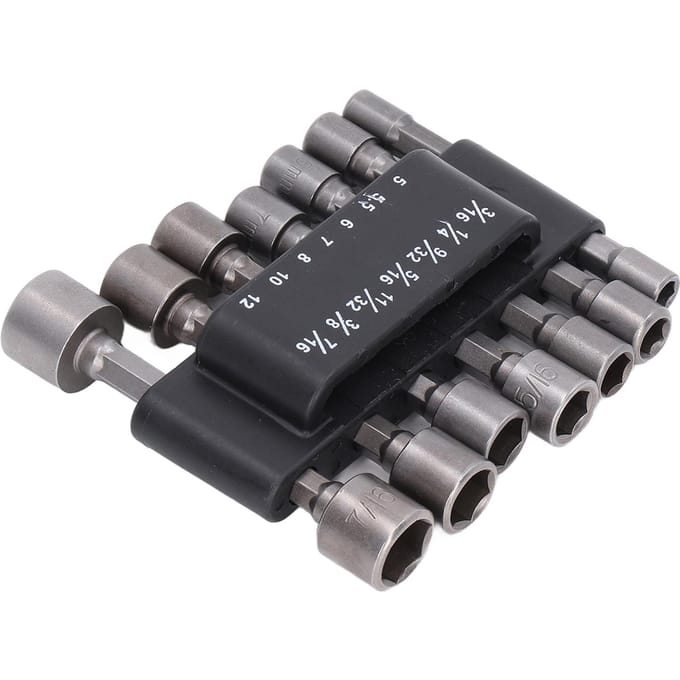 Ensemble de 14 pièces Tournevis à écrou électrique Jeu de forets Acier à outils 40CR Queue hexagonale Adaptateur de douille pour bricolage 14in