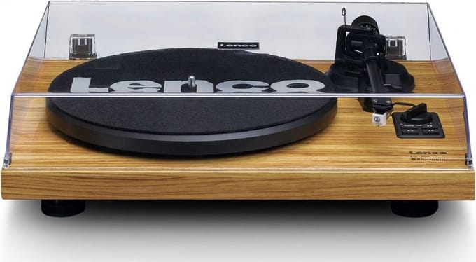 Lenco Platenspeler met Bluetooth - Twee externe Speakers - Ingebouwde Versterker - LS-500OK - Hout