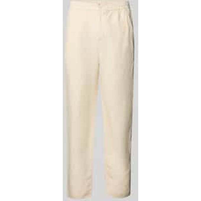 broek met rechte pijpen van linnenmix stoffen broek