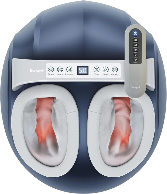 Voetmassageapparaat met Warmte, Diepe Kneeding, Luchtdruk en Trillingen