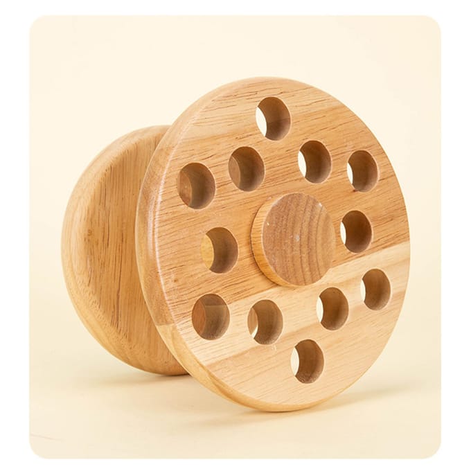 Draaibaar opbergrek van rubberhout Kappersschaar- en kamorganizer Multifunctionele opbergruimte beige