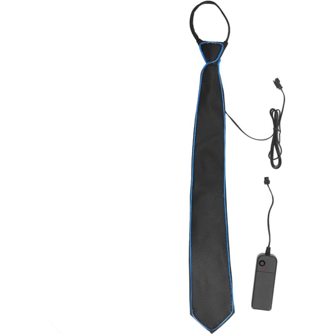 Cravate LED Modes d'éclairage Réglable Polyester Interrupteur à clé Cravate lumineuse pour Carnaval Musique black