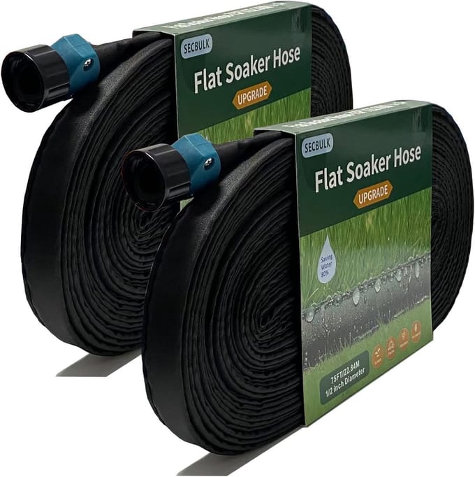 Soaker Hose - Drip Irrigatie - Tuin Water Geven - Waterbesparend Ontwerp - 45.7 Meter - Zwart