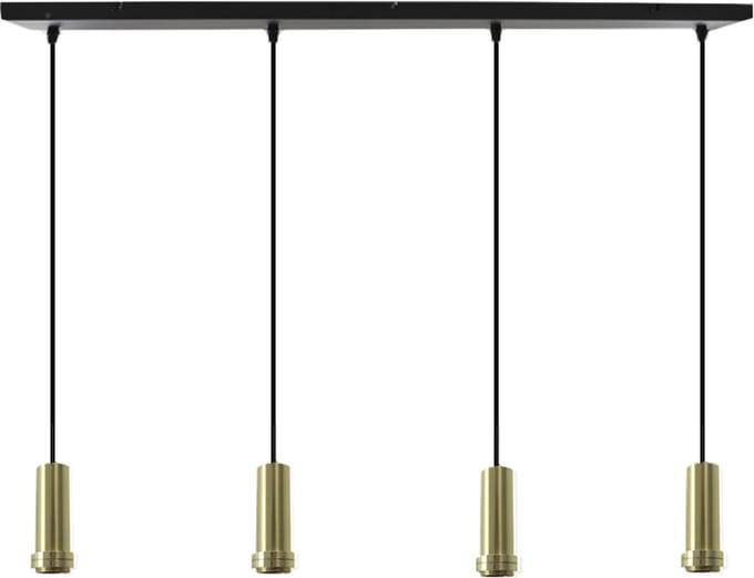 Olucia - RIKA - Hanglamp - Goud / Zwart - 4L - Vorm: Rechthoek