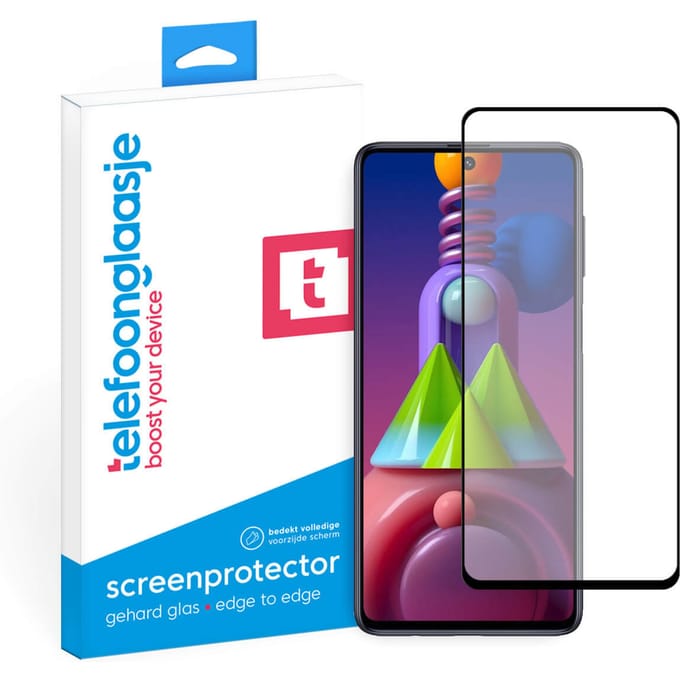 Samsung Galaxy M51 screenprotector gehard glas Edge to Edge