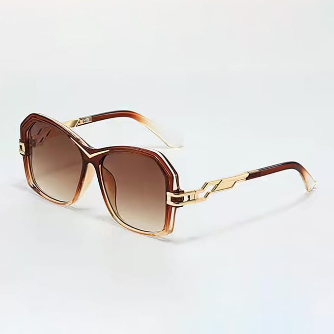 Vintage Zonnebril Dames Groen Geel Verloopglas Geometrisch Montuur Modern Design Persoonlijkheid Bril
