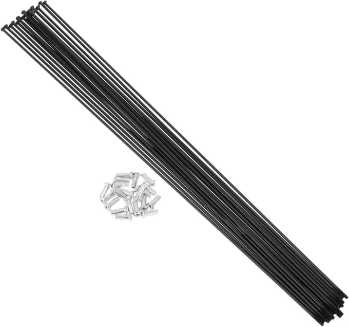 20 Set 14G Straight Pull Fiets Spaken 305mm Rechte Pull Fiets Wiel Spaken Carbon Staal Zwart