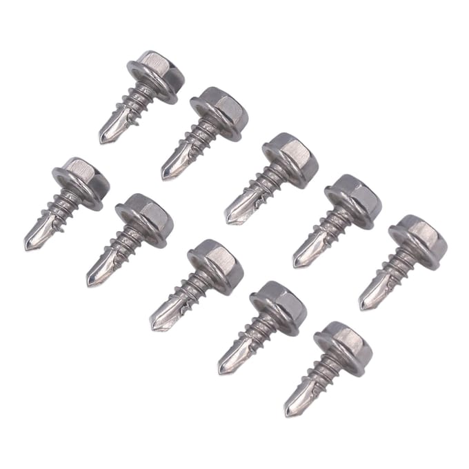 50 Pièces Vis Autotaraudeuse Hexagonale à Rondelle Acier Inoxydable 4.8x13mm Kit d'Accessoires de Fixation