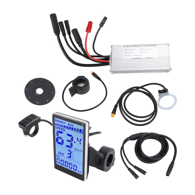 LCD Display Controller 36V 48V 22A Waterbestendige LCD Display Meter Controller voor Elektrische Scooter Vouwfiets black