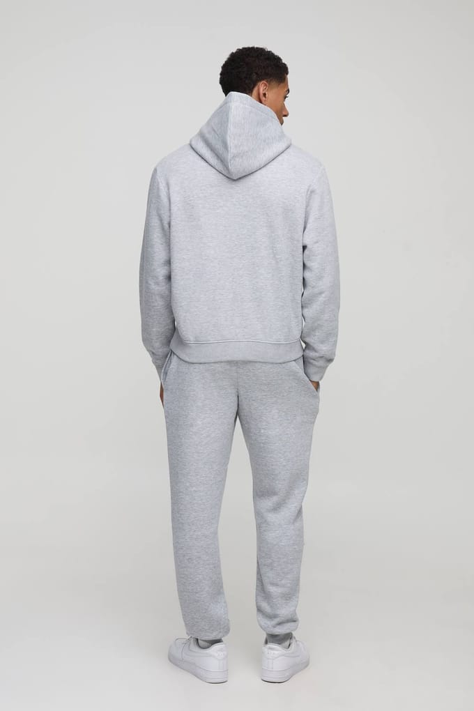 BM Signature Boxy Trainingspak met capuchon | Grey Marl | Size Medium