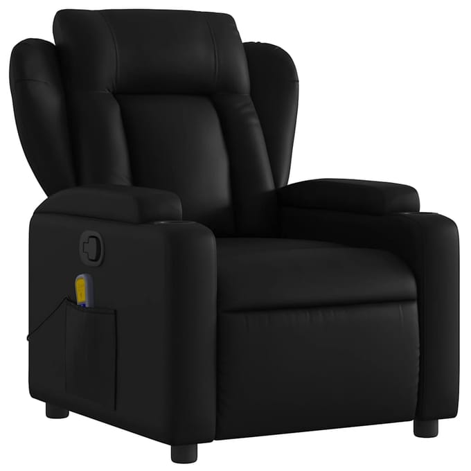 vidaXL - Massagestoel - van - zwart - kunstleer