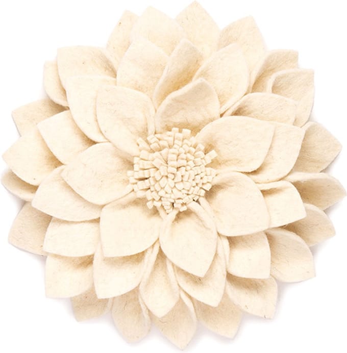 KidsDepot - Kuba Vilten Bloem Creme Wit