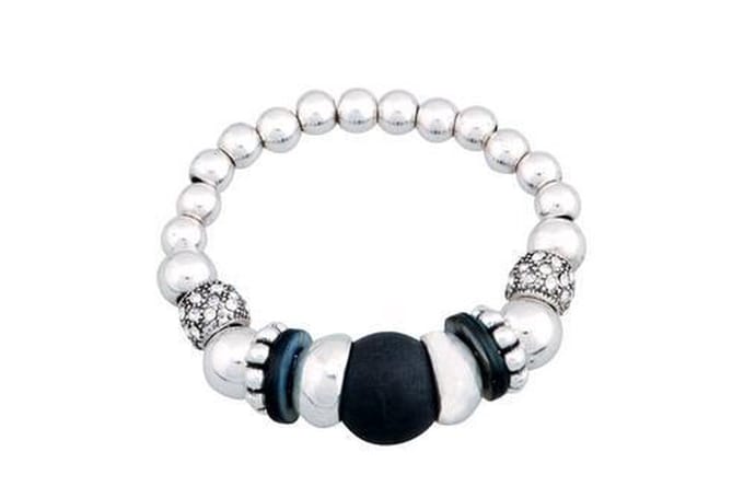 Behave - elastische armband met metalen kralen - urban chic stijl