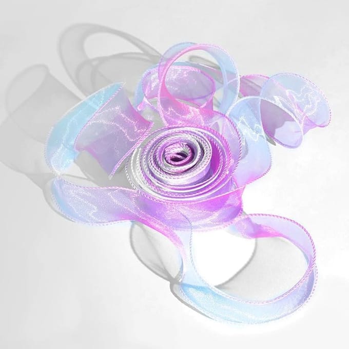 4 cm x 9,1 m iriserend organza chiffon lint (blauw-paars)