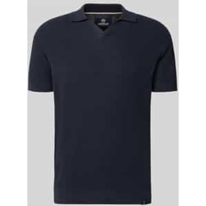 slim fit gebreid poloshirt met V-hals