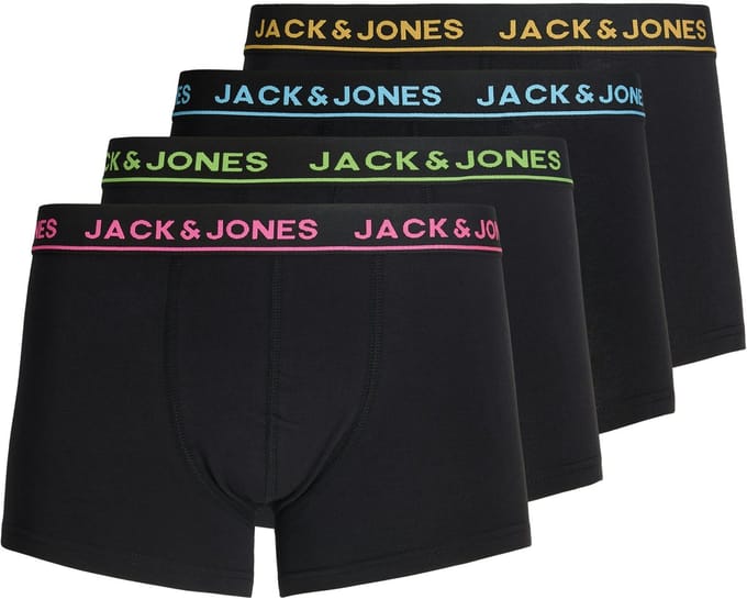 JACK&JONES - JACPLAIN SOLID TRUNKS 4 PACK - Heren - Onderbroeken