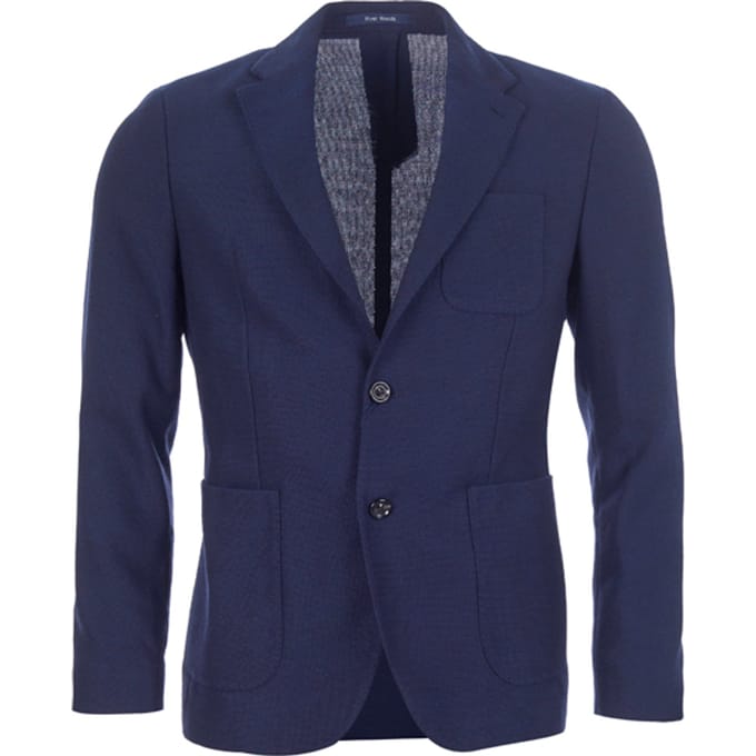 River Woods 2-btn Round Pocket Blazer Blue Maat: 52 | Blazers Outlet | Heren | Blauw