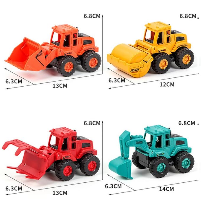 1:55 Kinderen Plastic Voertuig Auto Speelgoed Vrachtwagens Bouwvoertuig Graafmachine Bulldozer Model Traagheid Kindercadeaus carro