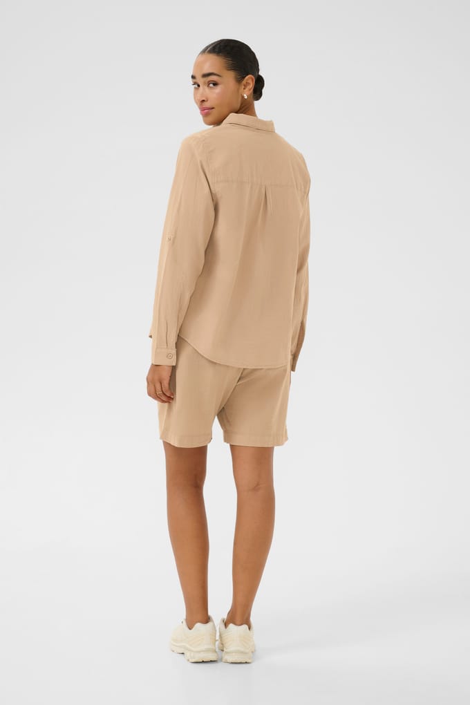 Overhemd met lang mouwen Regular fit Classic Sand