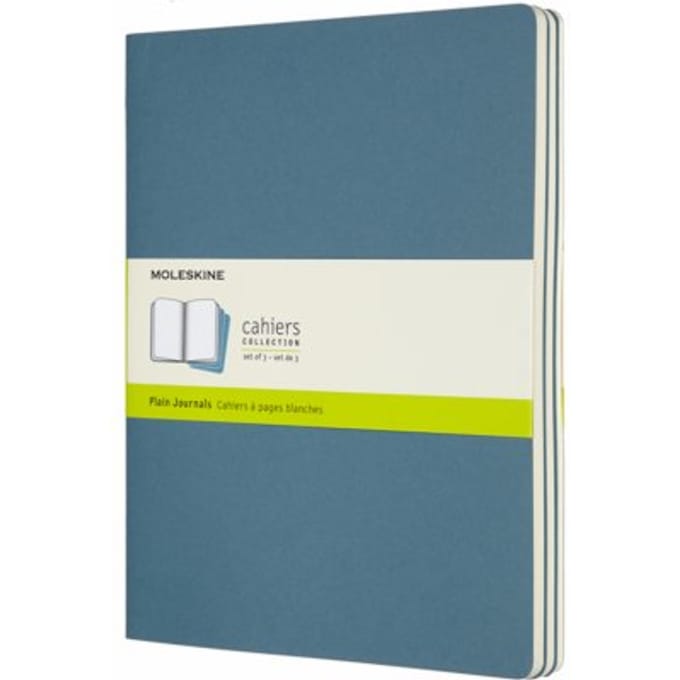 Moleskine Cahier Journals - Extra Large - Blanco - Blauw - set van 3