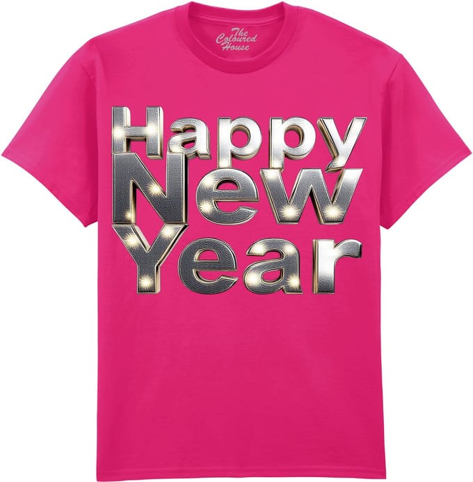 Happy New Year - Silver The Coloured House T-shirt L