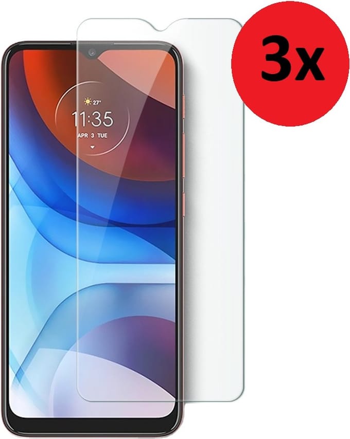 Screenprotector Geschikt voor Motorola Moto E20 - Motorola Moto E20 Tempered Glass 3x