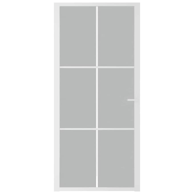 vidaXL - Binnendeur - 93x201,5 - cm - matglas - en - aluminium - wit
