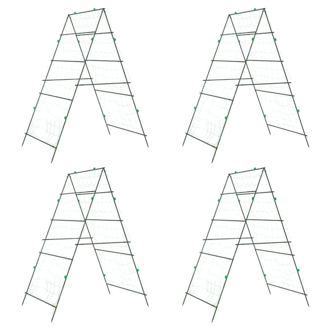 vidaXL - Plantenklimrekken - 4 - st - A-frame - staal