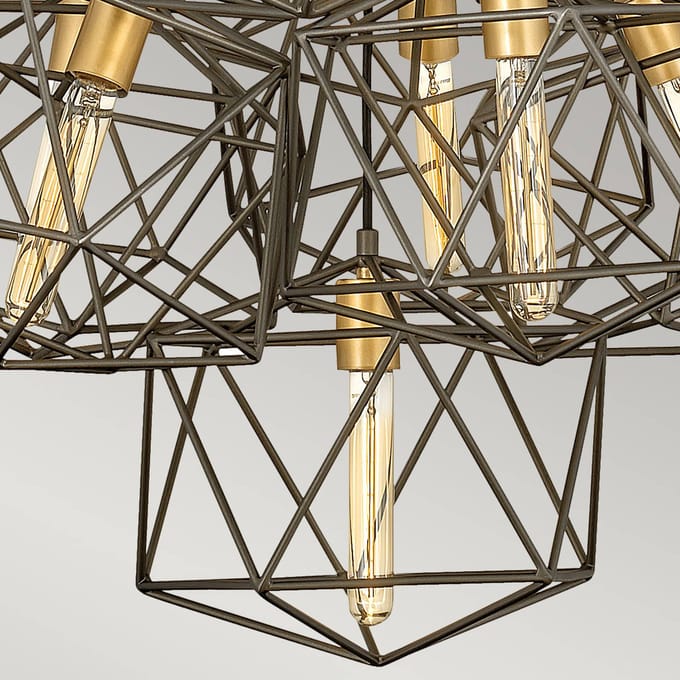 Hinkley LED Hanglamp Astrid | 11X E27 Max 60W | Dimbaar | Matte Bronze and Deluxe Gold