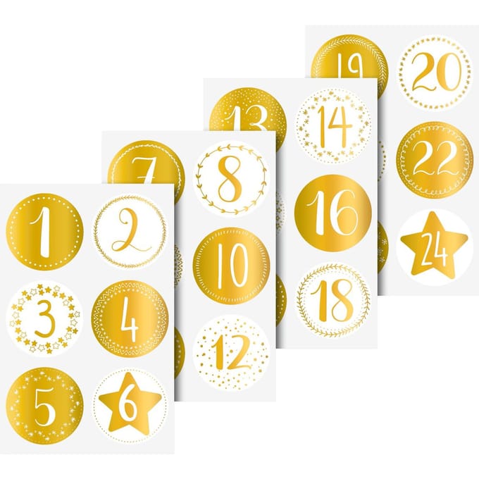 Stickers adventsnummers - Goud