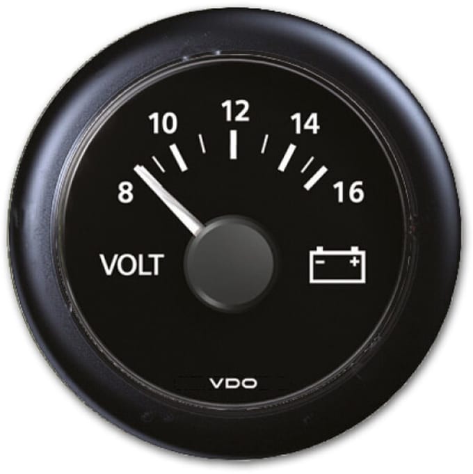 VDO ViewLine zwarte Voltmeter 24 Volt