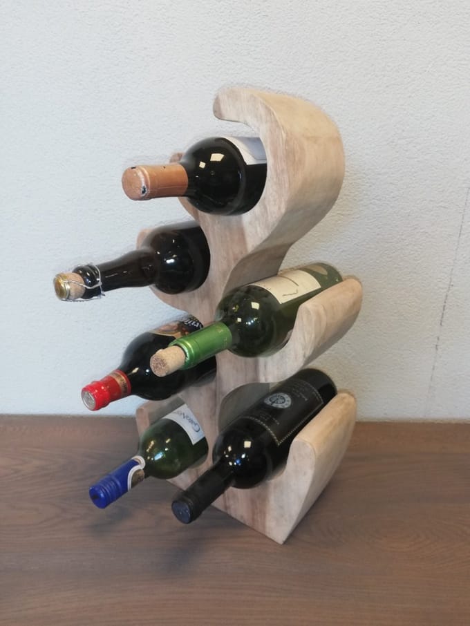 Wijnrek Suar hout, 6 flessen