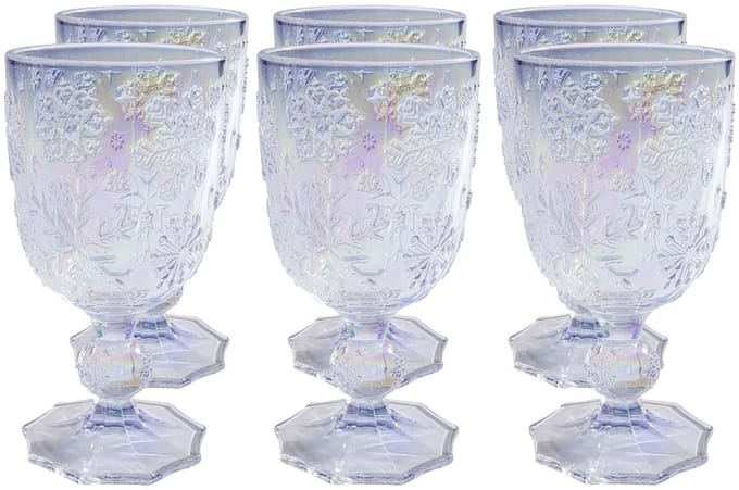 Wijnglazen Ice Flowers paars (6/set) Kare Design