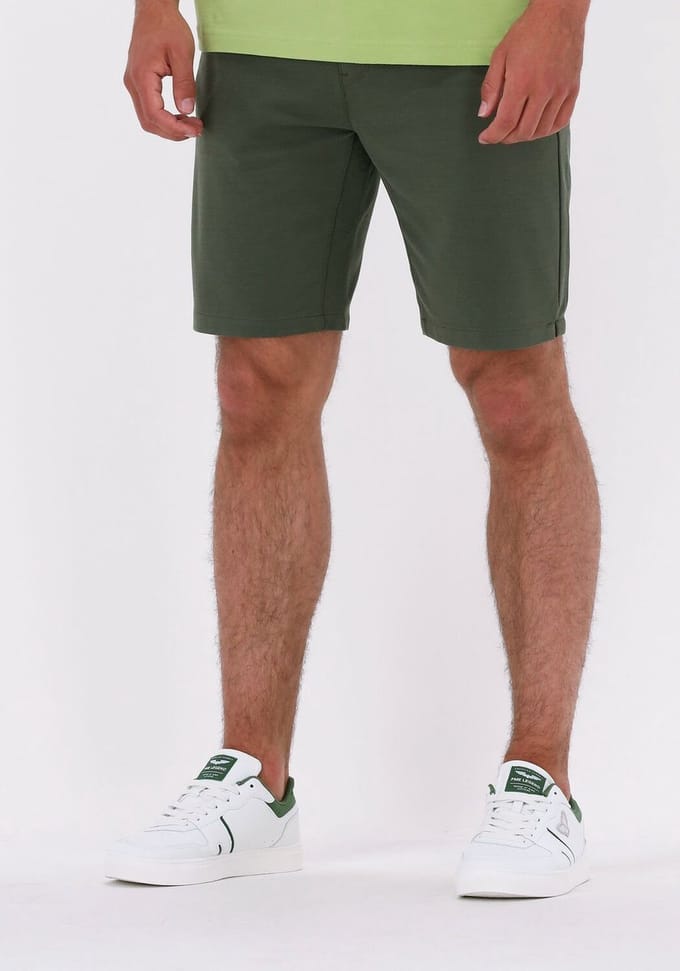 Vanguard Chino Shorts Twill Structure Jersey Broeken Heren - Groen - Maat 30