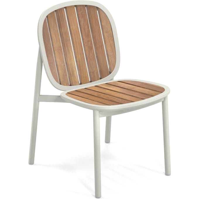 Emu Twins Stoel Alu-Teak - wit