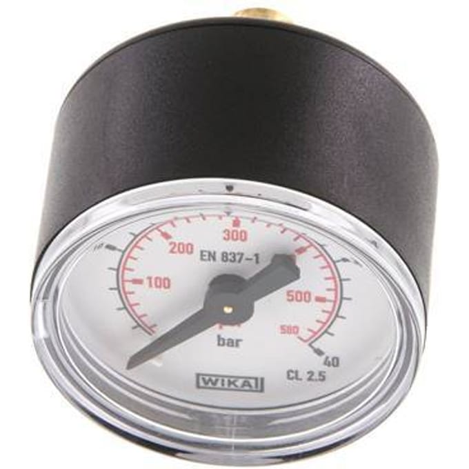 0..40 Bar Manometer Achteraansluiting Kunststof/Messing 40 mm Klasse 2.5