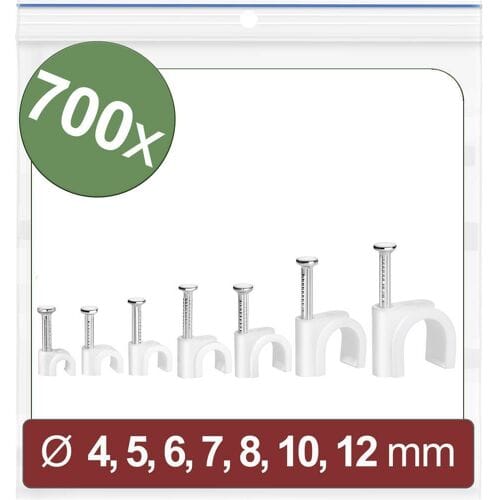 Quadrios 24CA427 Spijkerclip 24CA427 Bundel-Ø (bereik) 2 tot 12 mm Wit 700 stuk(s)