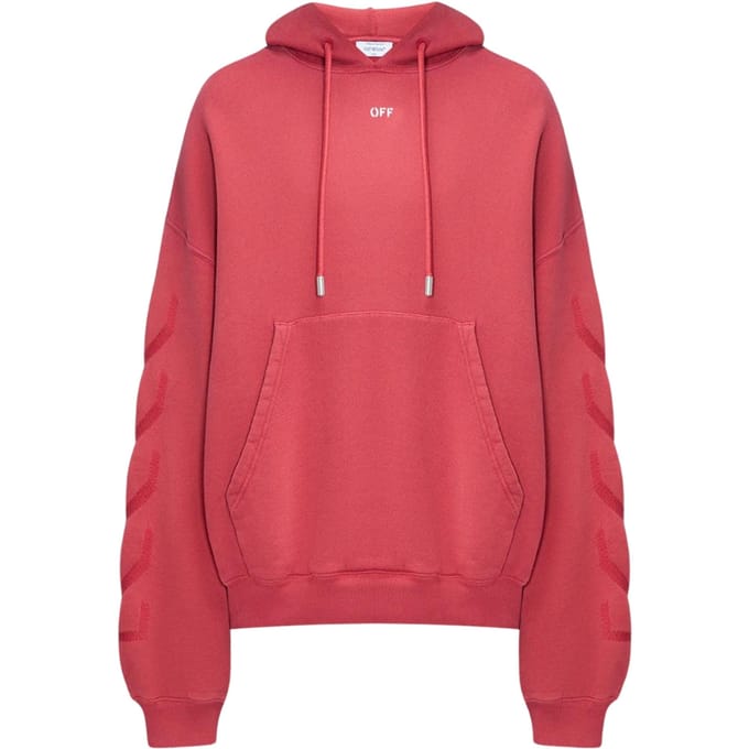 Gebroken witte St. Matthew Design Skate Fit gewassen rode hoodie
