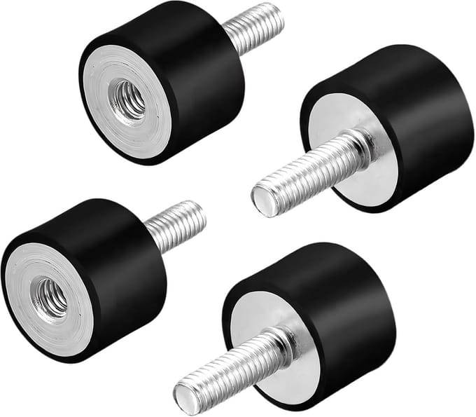 4x Trillingsdempers M10 Rubber Buffer voor Compressoren, Motoren en Pompen
