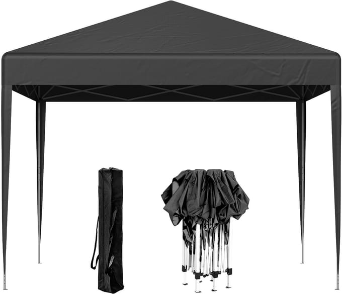 LOEFME Pop-up Pavillon Partytent 3x3m – Waterdicht, Drie Verstelbare Hoogtes - grijs