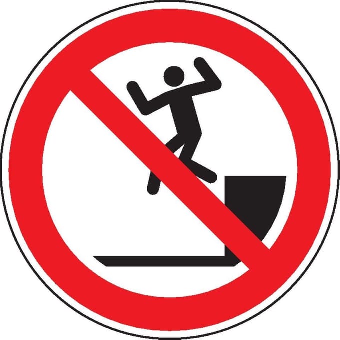 Niet springen bord - kunststof - P072 300 mm