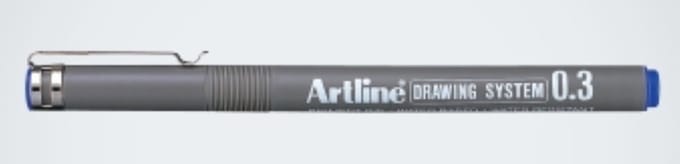 ARTLINE Drawing System Fineliner - 1 stuk- 0.3 mm Lijndikte - BLAUW
